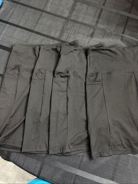 Black biker shorts with pockets 4 pack